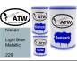 Preview: Nissan, Light Blue Metallic, 229: 500ml Lackdose + 500ml Klarlack + 250ml Härter - Set, von ATW Autoteile West.